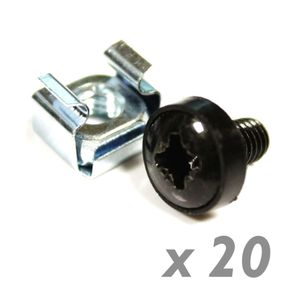 Tornillos M6 para rack-19 20-pack de color negro