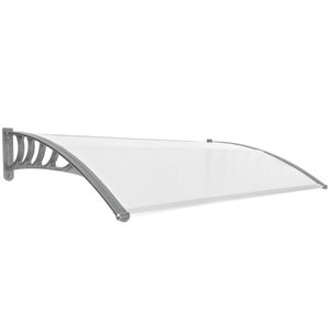 Tejadillo de protección 150x90cm Marquesina para puertas y ventanas gris