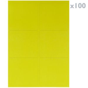 Etiquetas adhesivas amarillas para impresora A4 99.1x93.1mm 100 hojas