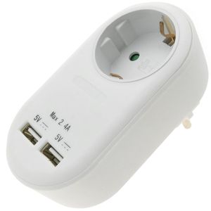 Enchufe schuko 16A con cargador 2 x USB A hembra