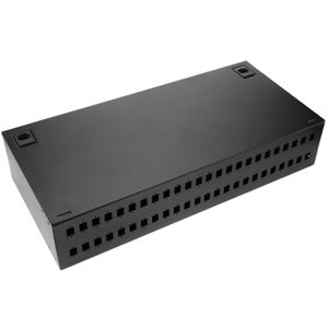 Patch Panel de fibra óptica 2U negro de 48 SC