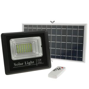 Foco de luz LED de 25W para exterior IP65 con batería recargable 5000 mAh y panel solar