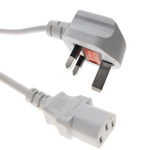 Cable eléctrico British Standard BS-1363-1 a IEC-60320-C13 de 1.8m blanco