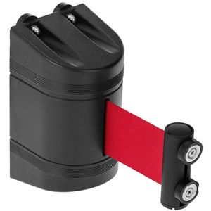 Fijación de pared imantada de plástico negro con 2m de cinta retráctil roja