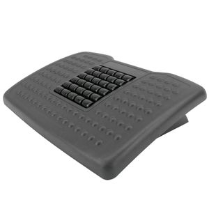 Reposapiés con plataforma ajustable de plástico negro 455 x 330 mm con masaje