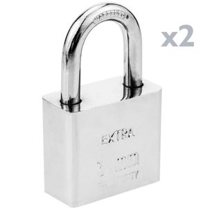 Candado de seguridad acero 30mm 2-pack