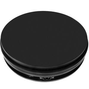 Base giratoria eléctrica de 25 cm. Plataforma rotatoria de color negro