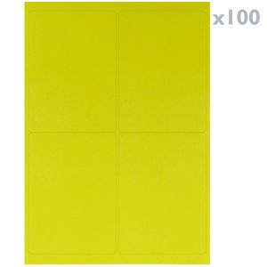Etiquetas adhesivas amarillas para impresora A4 139x99.1mm 100 hojas