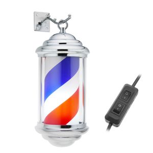 Poste de barbero luminoso y giratorio para peluquerías de 150 x 350 mm mini