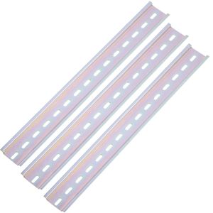 Pack de 3 carriles DIN color zinc de 300mm perforado raíl de 35x15mm
