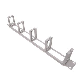 Panel guíacables para armario rack 19" 1U con 5 anillas para gestión de cables blanco