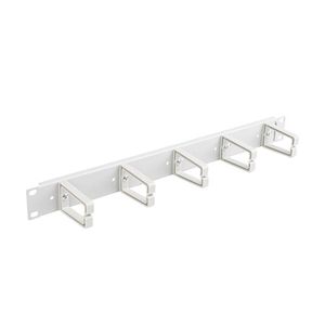 Panel pasacables para armario rack 19" blanco de 5 de anillas 1U Lanberg AK-1202-S