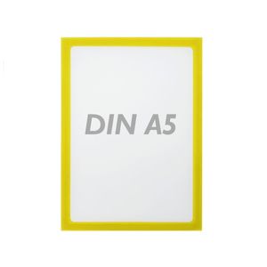 Marco magnético flexible amarillo A5 para letreros con imán