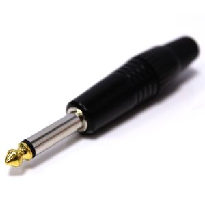 Conector jack 6.3mm macho mono plástico