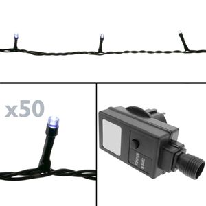 Tira de luces decorativas de 50 luces LED IP44 con 2 funciones blanco día 5 m 100-240VAC