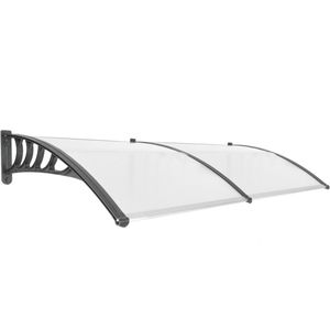Tejadillo de protección 200x90cm Marquesina para puertas y ventanas negro