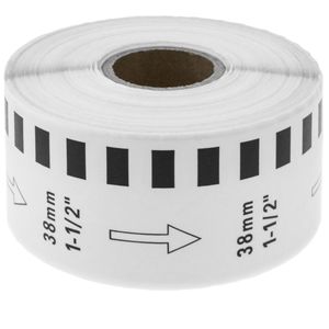 Rollo bobina de etiquetas adhesivas compatibles con Brother DK-22225 ancho 38mm long. 30.48m