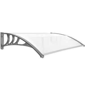 Tejadillo de protección 120x80cm Marquesina para puertas y ventanas gris