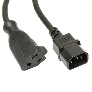 Cable eléctrico US NEMA-5-15R a IEC-60320-C14 de 0.4m negro