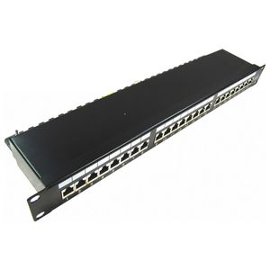 Patch panel rack 24 RJ45 Cat.6 FTP 1U negro