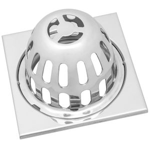 Sumidero 9x9cm con rejilla alta extraíble de acero inoxidable brillante