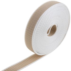 Cinta para persiana de nailon beige y blanco de 22mm x 6m