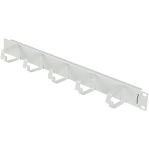 Panel pasacables para armario rack 19" blanco de 5 de anillas 1U Lanberg