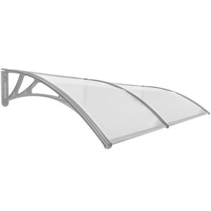 Tejadillo de protección 200x100cm Marquesina para puertas y ventanas gris