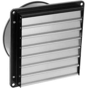 Extractor de aire de 300 mm para ventilación industrial 2550 rpm plateado con sistema de lamas antirretorno