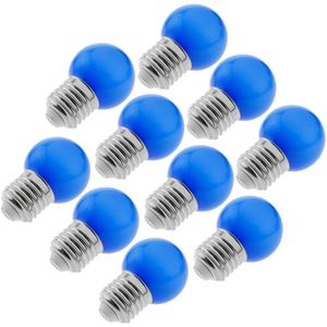 Bombilla LED G45 E27 230VAC 0,5W luz azul 10 unidades