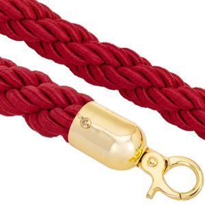 Cordón trenzado rojo con cierre dorado para poste