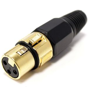 Conector XLR3 3pin hembra dorado