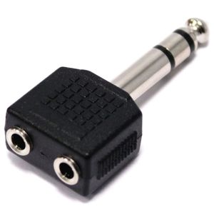 Duplicador audio estéreo TRS 1xjack 6.3mm macho a 2xjack 3.5mm hembra