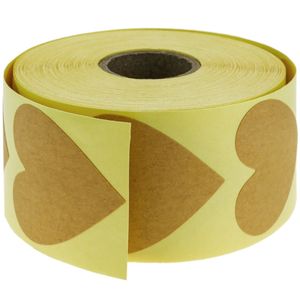 Etiqueta adhesiva de tipo corazón de 38 mm de color marrón