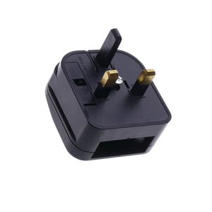 Adaptador enchufe Europa a Reino Unido tipo clavija bipolar hembra a clavija BS1363 macho fijo