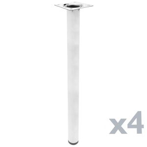 Pies redondos para mesa y mueble. Patas en acero cromado de 75cm 4-pack