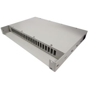 Patch Panel de fibra óptica 1U beige de 24 SC duplex