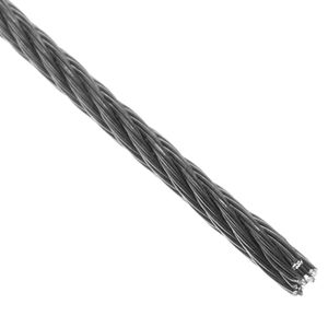 Cable de acero inoxidable de 1,5 mm. Bobina de 25 m. Recubierto de plástico transparente