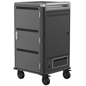 Armario de carga y transporte para 30 ordenador portátil, notebook y tablet negro montado