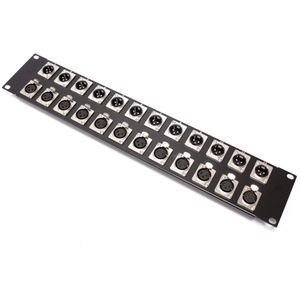 Patch panel rack19 12-port XLR3-macho 12-port XLR3-hembra 2U