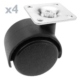 Rueda pivotante de nailon sin freno 40 mm 38x38 mm 4 pack