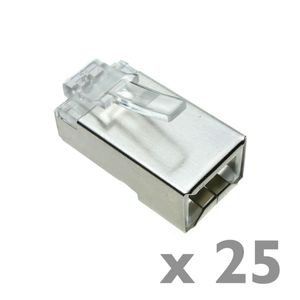 Conector FTP Cat.6 RJ45 macho para crimpar a cable 25-pack