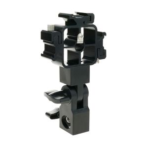 Rótula de estudio para sujección de paraguas y zapata flash triple