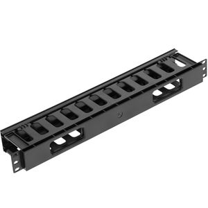 Panel guíacables de plástico para armario rack 19" 1U para gestión de cables 85mm