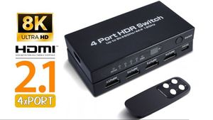Switch Conmutador HDMI  V2.1 4X1 8K@60Hz  HDCP2.2 con mando