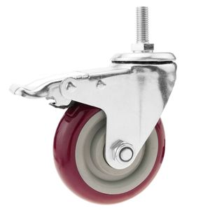 Rueda pivotante industrial de PVC con freno 100 mm M12