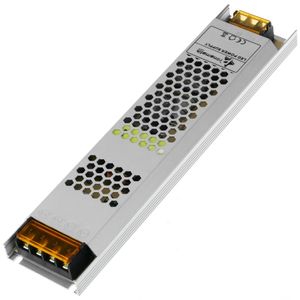 Fuente de alimentación plana de superficie. Transformador eléctrico industrial 12VDC 12.5A. Tamaño 53 x 235 x 21 mm