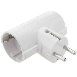 Multiplicador de clavija enchufe schuko doble de color blanco
