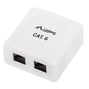 Roseta de superficie Lanberg con 2 x RJ45 Cat. 6 UTP sin blindaje