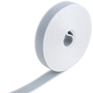 Cinta para persiana de nailon gris y blanco de 22mm x 6m